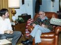 Robert Quinn and grandfather M Emmet Quinn at T Mack Quinn home in Big Sandy, MT